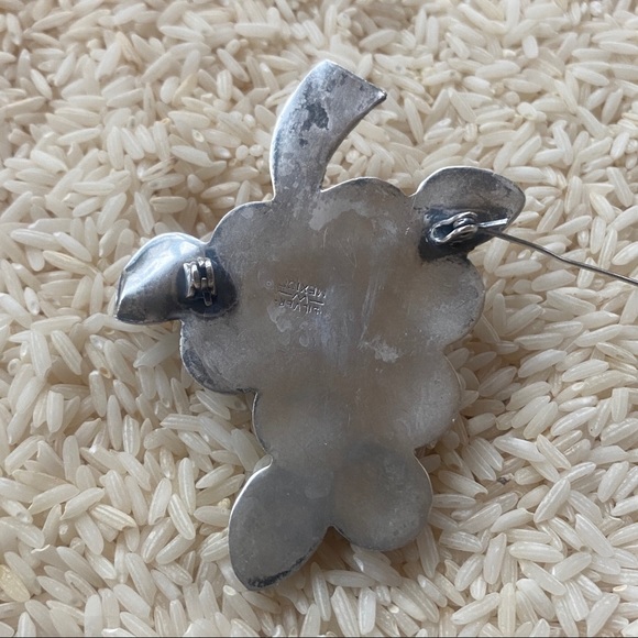 Vintage Silver Grape Cluster Brooch W Mexico 1950’s - Picture 3 of 5